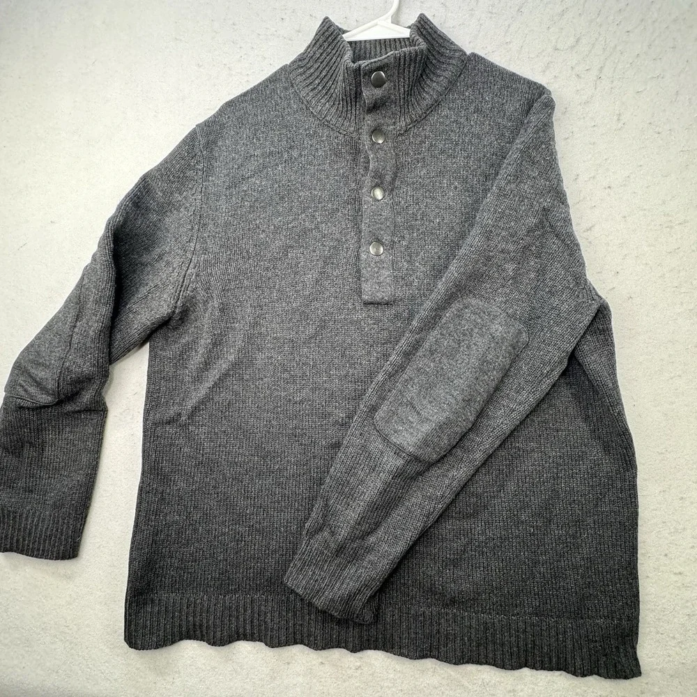 Banana Republic Lambswool Cashmere Knit Henley Pullover Sweater‎ Men's Sz Large
